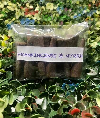 Conos de incienso de Frankincense & Mrrh (25 conos) – Conos de incienso 100% naturales – Conos de incienso de Navidad – Incienso tradicional indio
