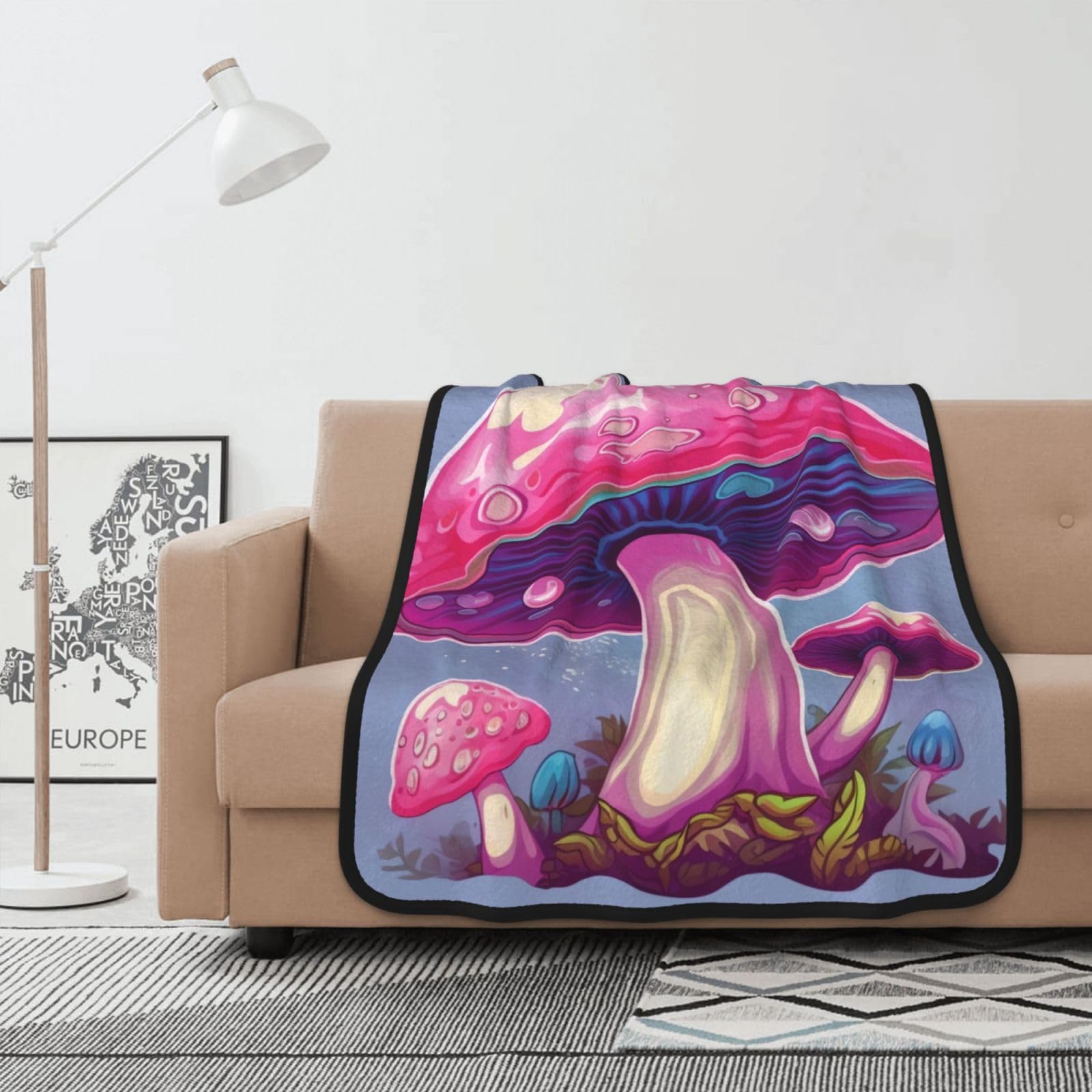 Couverture pour décoration de chambre rose en flanelle plaid lit canapé