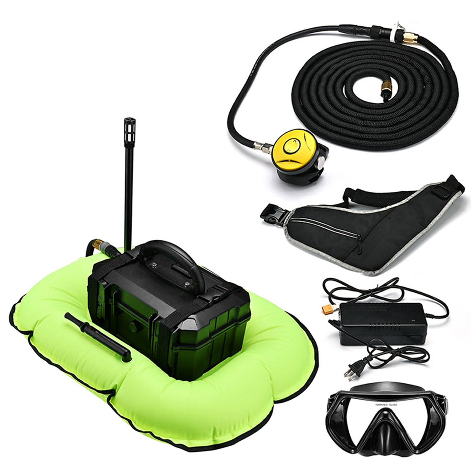 Système de respiration sous-marine rechargeable portable pour la plongée sous-marine et la pêche avec refroidissement à eau circulant sans fil