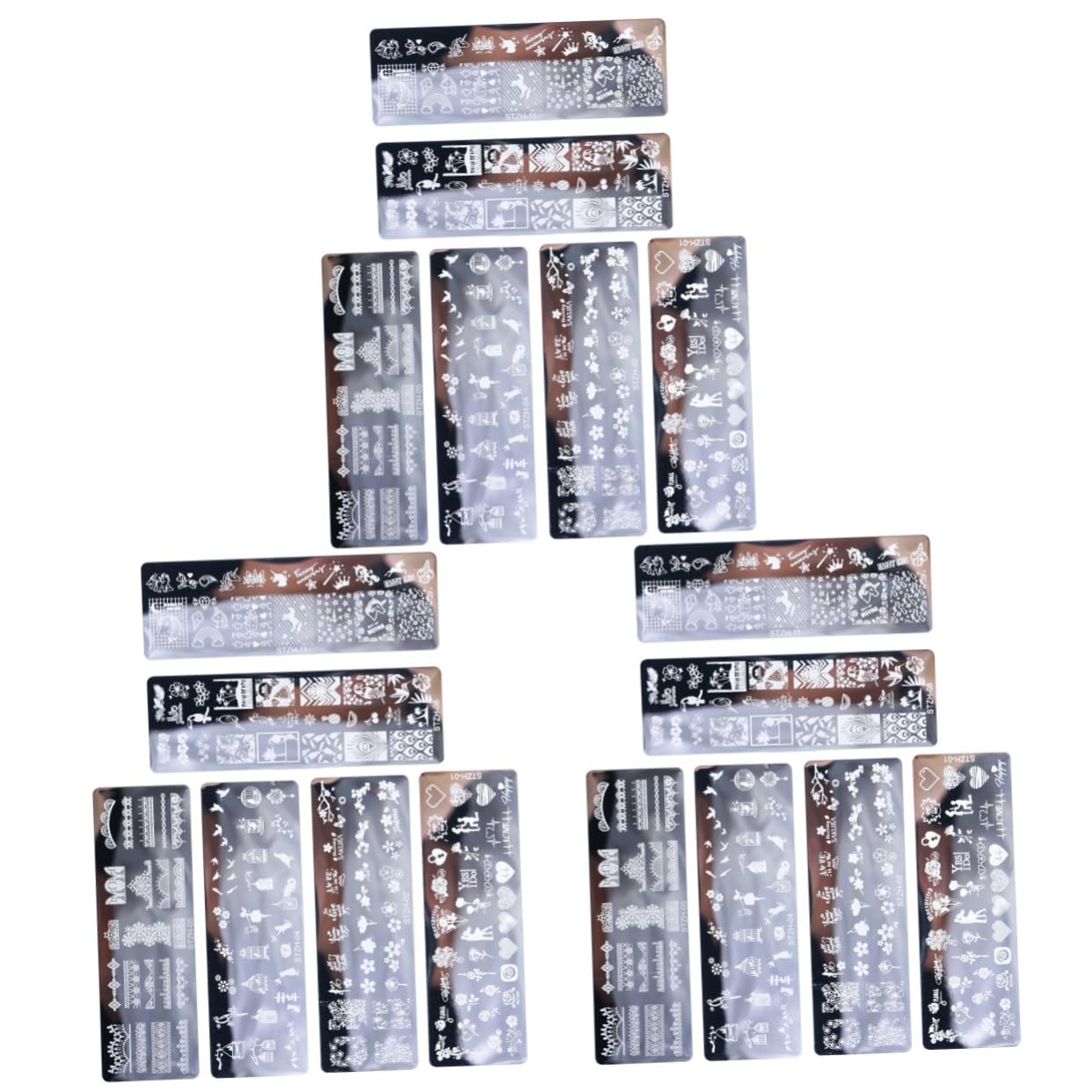 3 Set Piastre Per Nail Art Acciaio Vari Per Stamping Unghie Template Per Decorazioni Esclusive E Manicure Creativa 6 Pezzi * 3