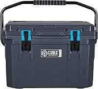 Vista 8 de Cubix Outdoors - QuadraX - Enfriador rotomoldeado de 20 cuartos de galón - Retención de hielo de 5 días, hielera dura portátil con portavasos