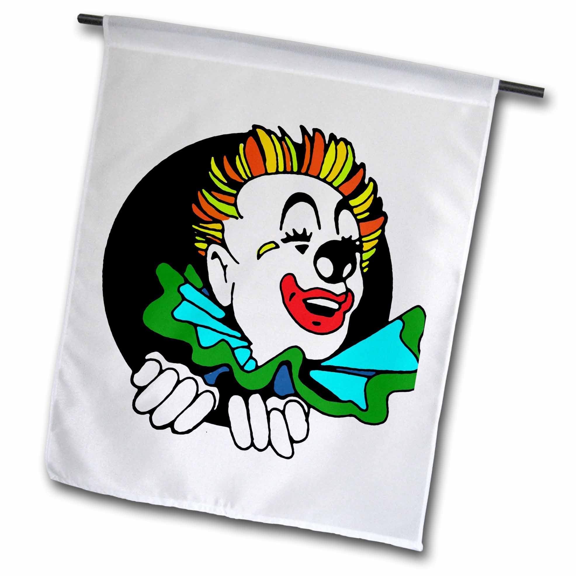 Clown Garden Flag Von 3dRose – 30x45 Cm, Aus Polyester, Wetterfest & Bunt