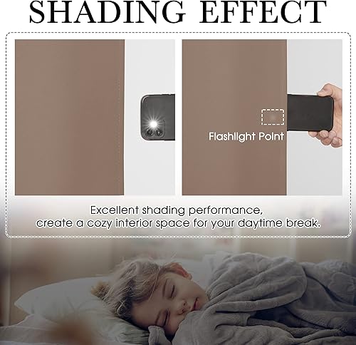 Miniatura 176 de RYB HOME Juego de 2 paneles de cortinas opacas grises de 63 pulgadas de largo, cortinas sólidas resistentes para oscurecer la habitación