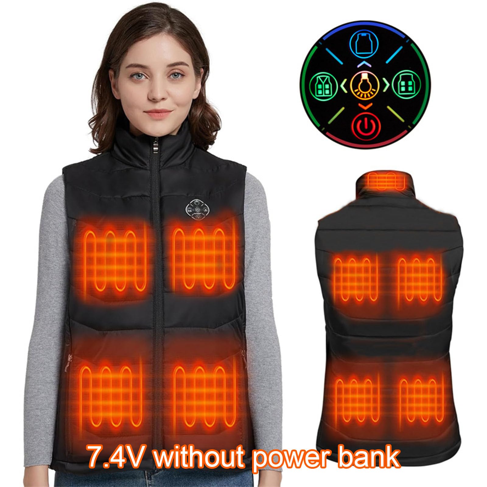 Giubbotto riscaldante ricaricabile per esterni, distribuzione rapida del calore, unisex, design regolabile, con tecnologia