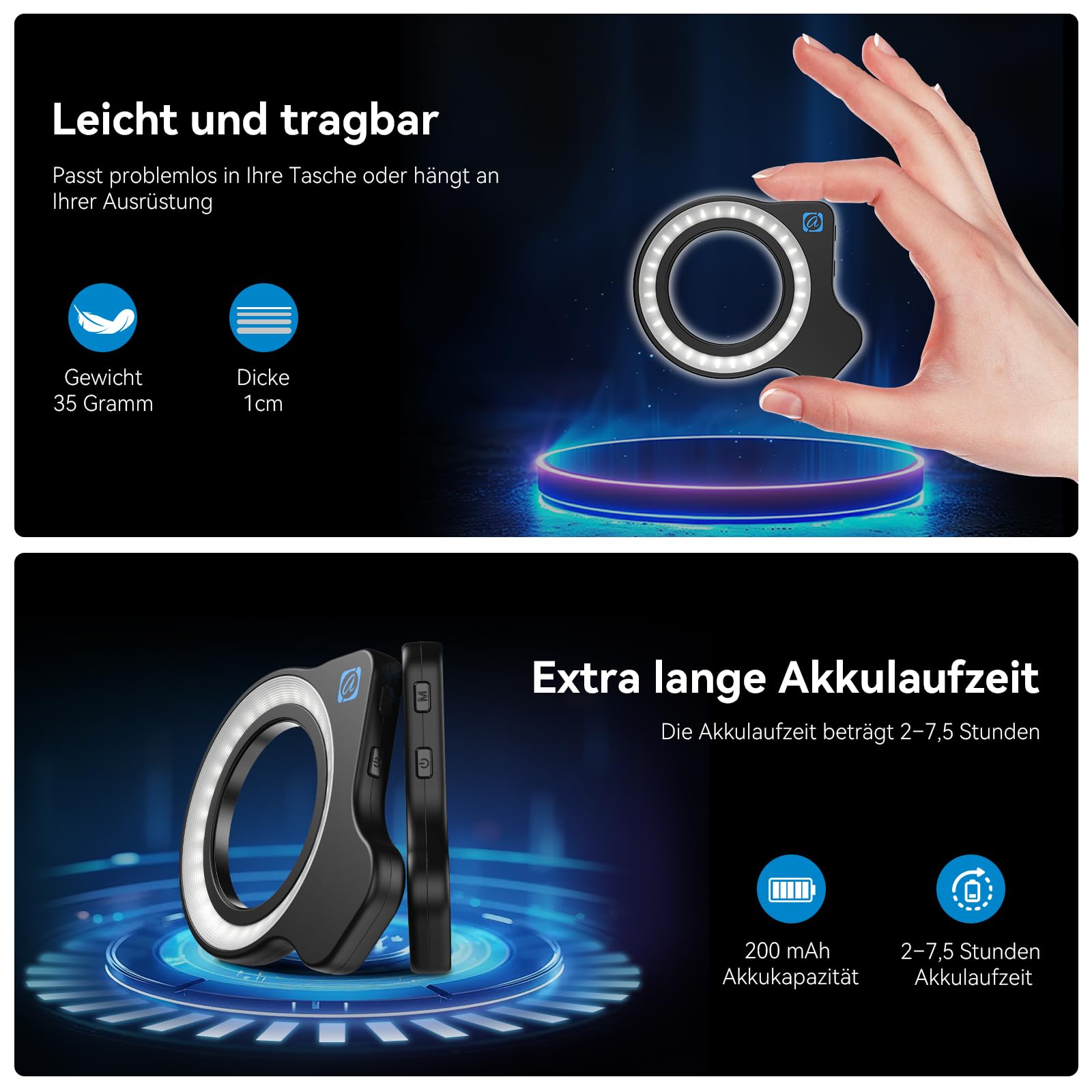10-20x Zoom-Makroobjektiv-Set mit Fülllicht für Smartphones,Makro-Telefonobjektiv mit universellem Objektivclip,HD-Makrofotografieobjektiv für iPhone und Android-Telefone
