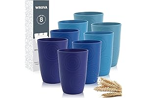 Unbreakable Plastic Drinking Glasses Set of 8