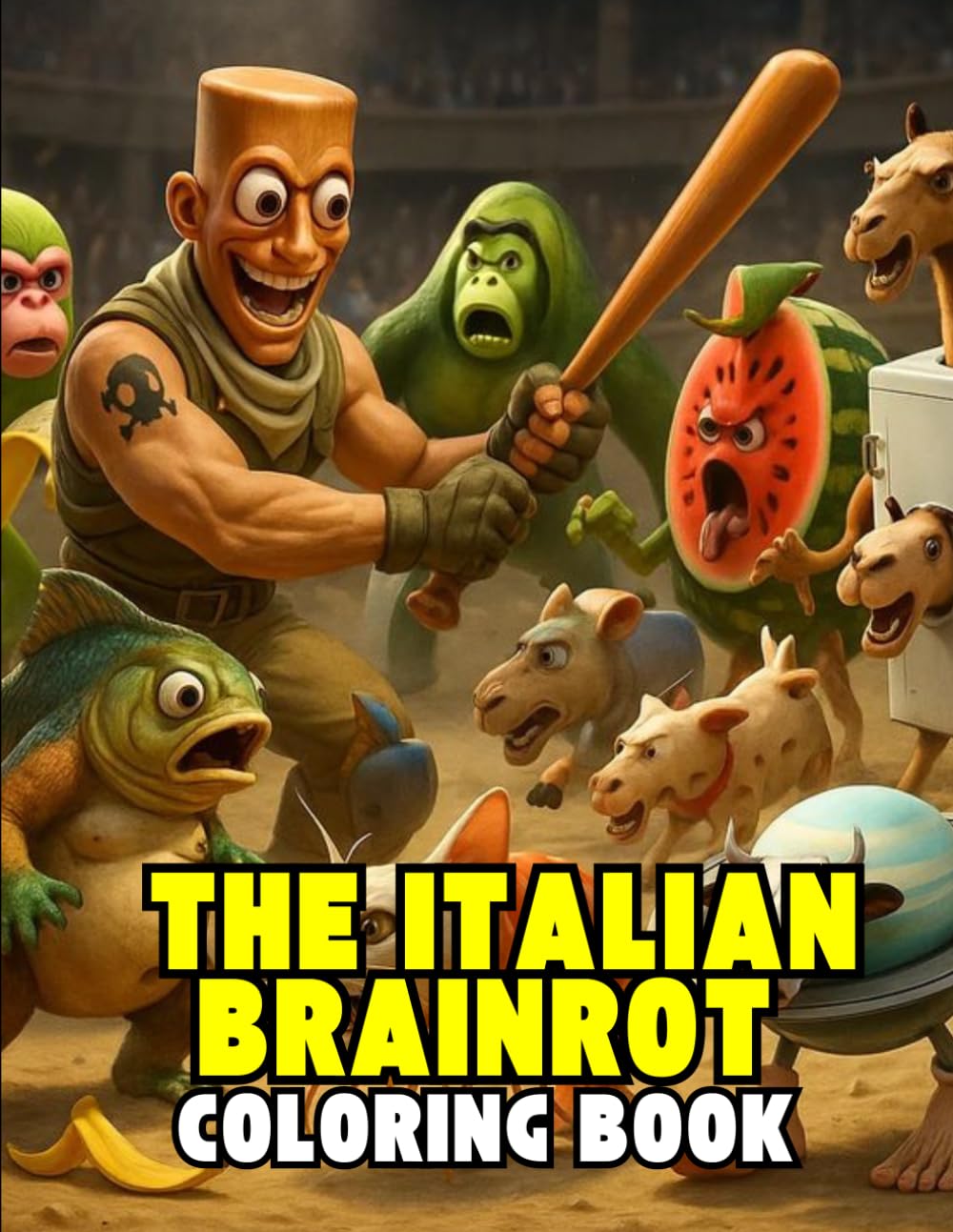 The Italian brainrot Coloring Book: Weird Animals and Characters of the famous internet meme for kids and adults