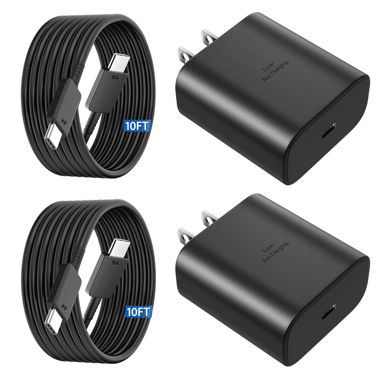 45W USB C Super Fast Charger Type C Charger Fast Charging Android Phone Charger Block with 10FT Type C Charging Cable for Samsung Galaxy S26 Ultra/S26/S26+/S25/S25 Ultra/S25+/S24 Ultra/S23 Ultra/S22