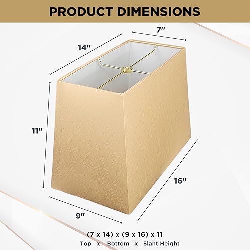 Miniatura 5 de Royal Designs, Inc. Pantalla rectangular de tapa dura, HB-613-16AGL, oro antiguo, (7 x 14) x (9 x 16) x 11