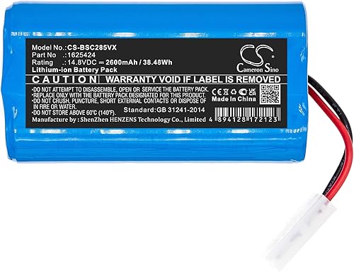 Cameron Sino - Batería para Bissell 2859, 3115, aspiradora robótica seca, SpinWave Wet PN: Bissell 1625424 2600mAh / 38.48Wh