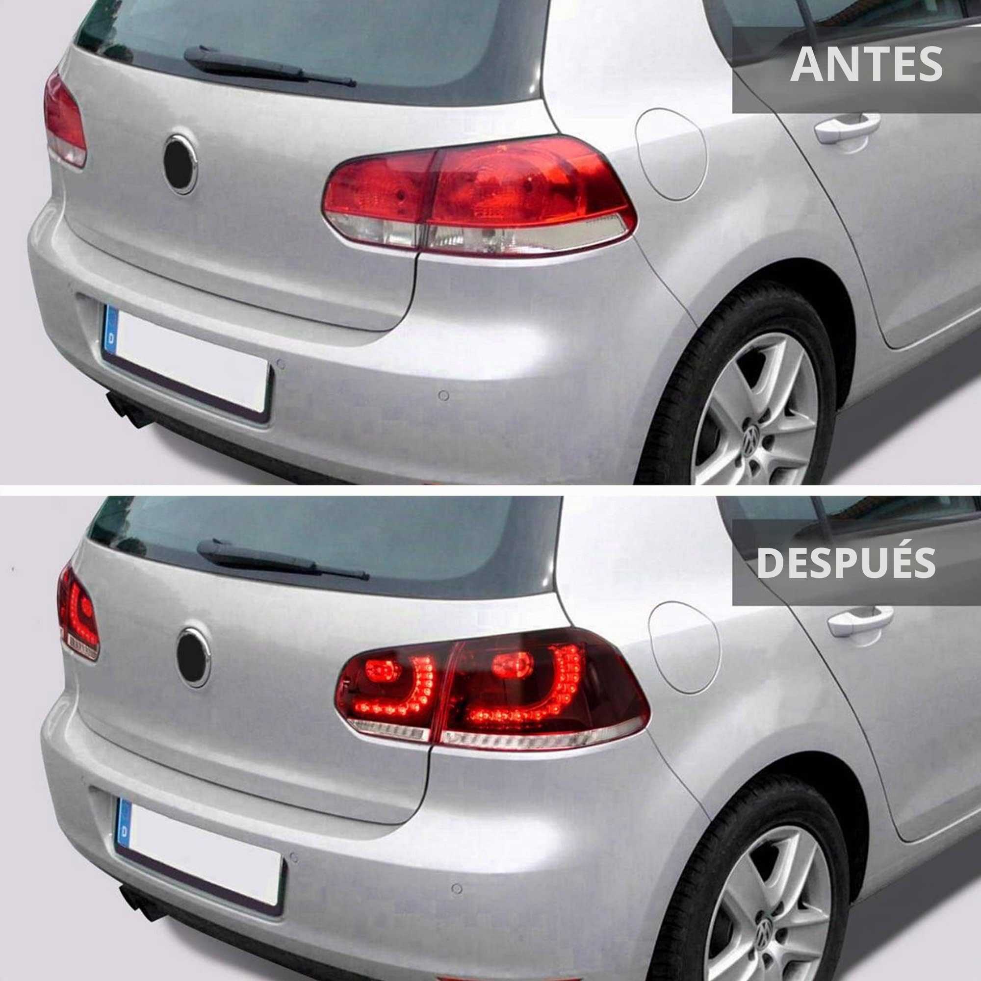 VLAND Faros traseras LED para Golf 6 GTI TSI TDI GTD R 2008-2013, Con intermitentes dinámicos (Rojo & Blanco)