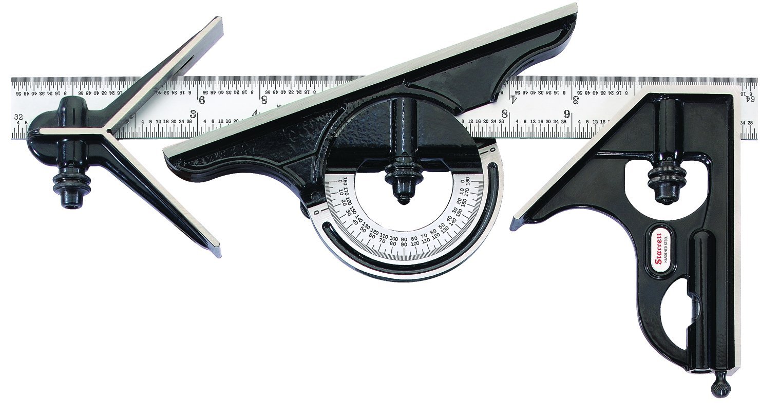 Équerre combinée 600 mm Starrett 434M-600 complète avec têtes interchangeables et niveaux