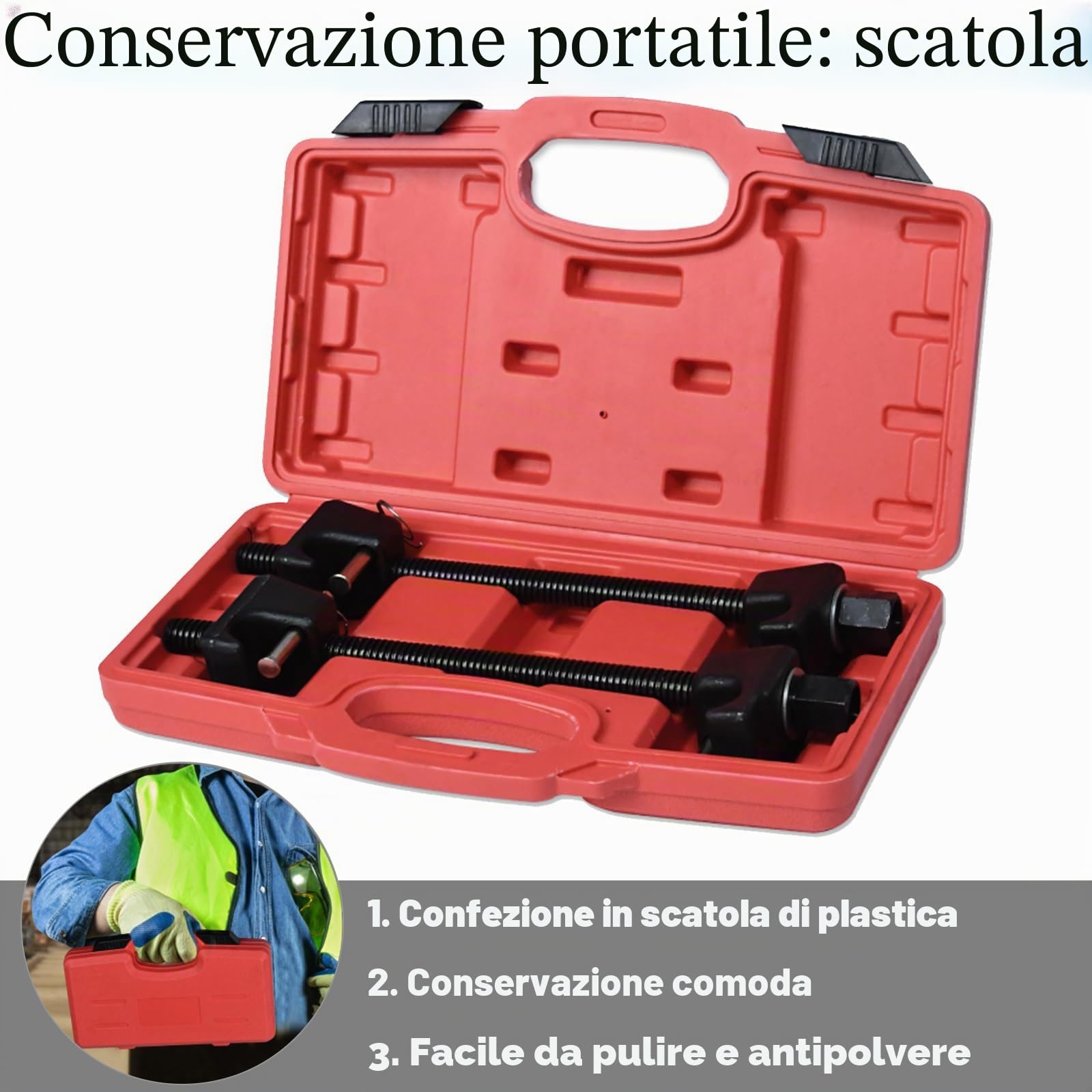 UISEBRT 2 Pezzi Professionale Compressore Molla Ammortizzatori - Universale Smonta Molle Ammortizzatori - Compressori Molle per Auto KFZ Strumenti di Estrattore - 300mm