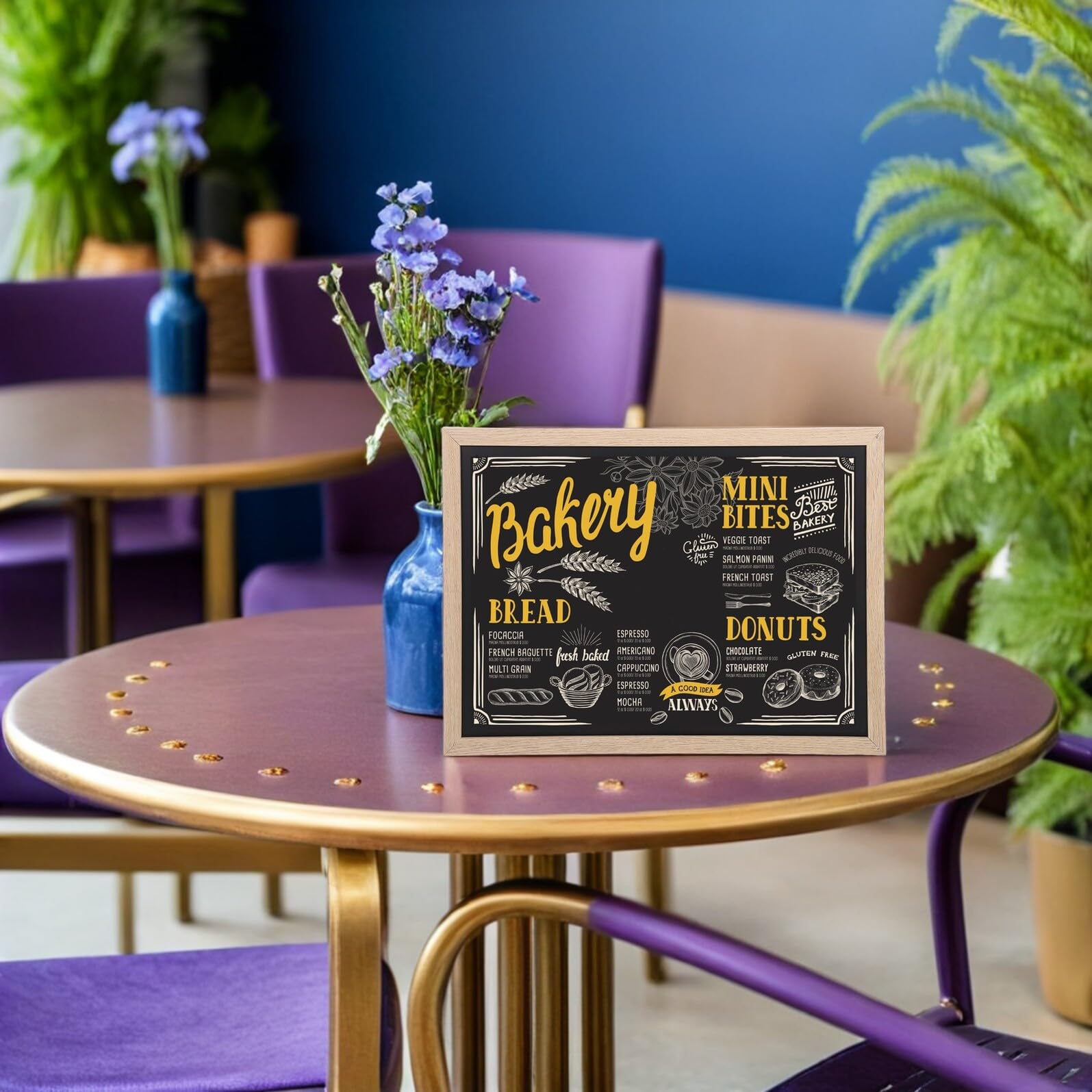 2 Stück Kleine Kreidetafeln aus Holz 40X30cm Abwischbar Wiederverwendbar Tischtafel für Buffet Hochzeit Bar Küche