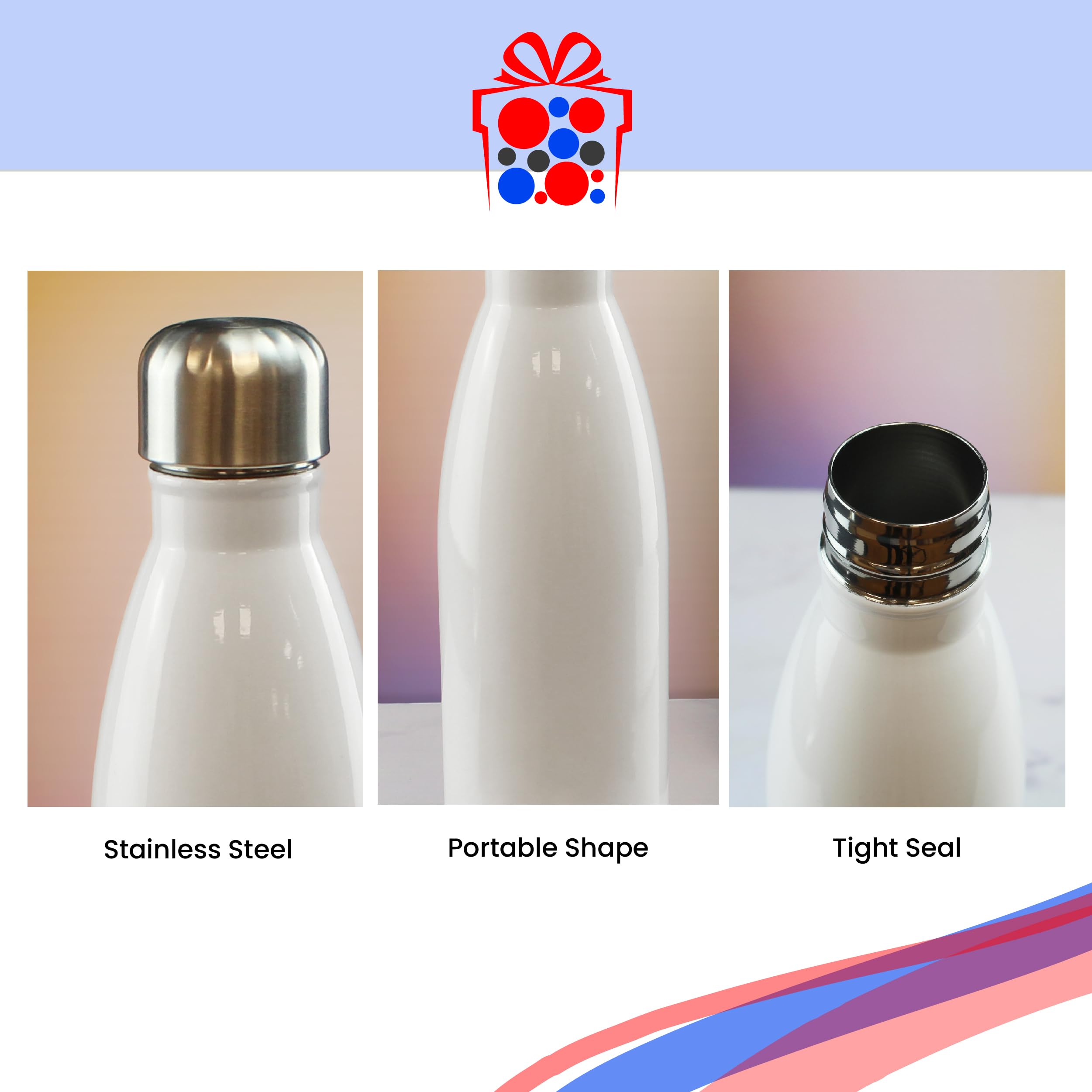 Personalisierte Wasserflasche 500 ml, benutzerdefinierter Name und Nummer, Sportflasche mit Auswahl der Teamfarbe Aquarell-Design, Edelstahl-Trinkflasche, Geschenkbox inklusive, personalisiertes