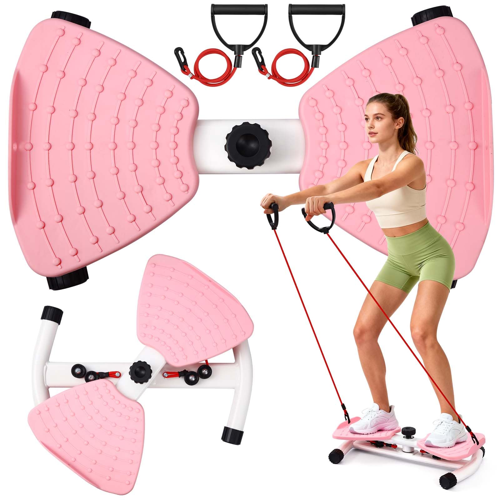 Waist Twister Machine Exercise, Ab Twister Board with 300 Lbs Weight Capacity, Adjustable Noiseless Twist Board for Exercise, Home Abs Exercise