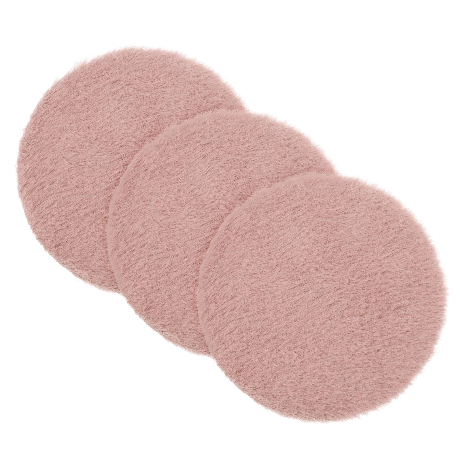sourcing map 3Pcs Dollhouse Miniature Carpet, 1:12 Fluffy Doll House Rugs Prop Small House Accessories for Doll House Furniture Decor Play, Pink Round
