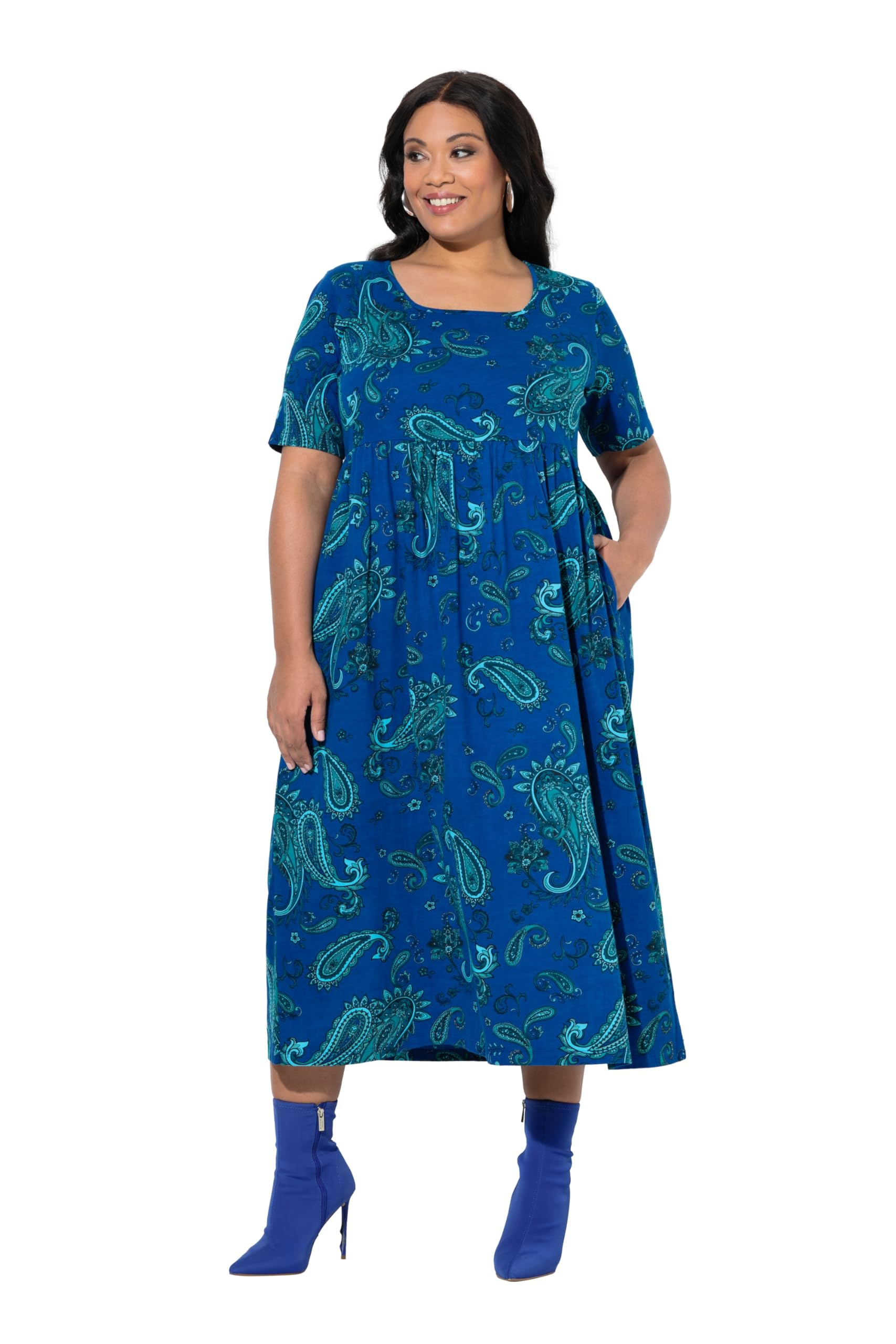 Ulla Popken Damen große Größen Übergrößen Plus Size Jersey-Maxikleid 849591