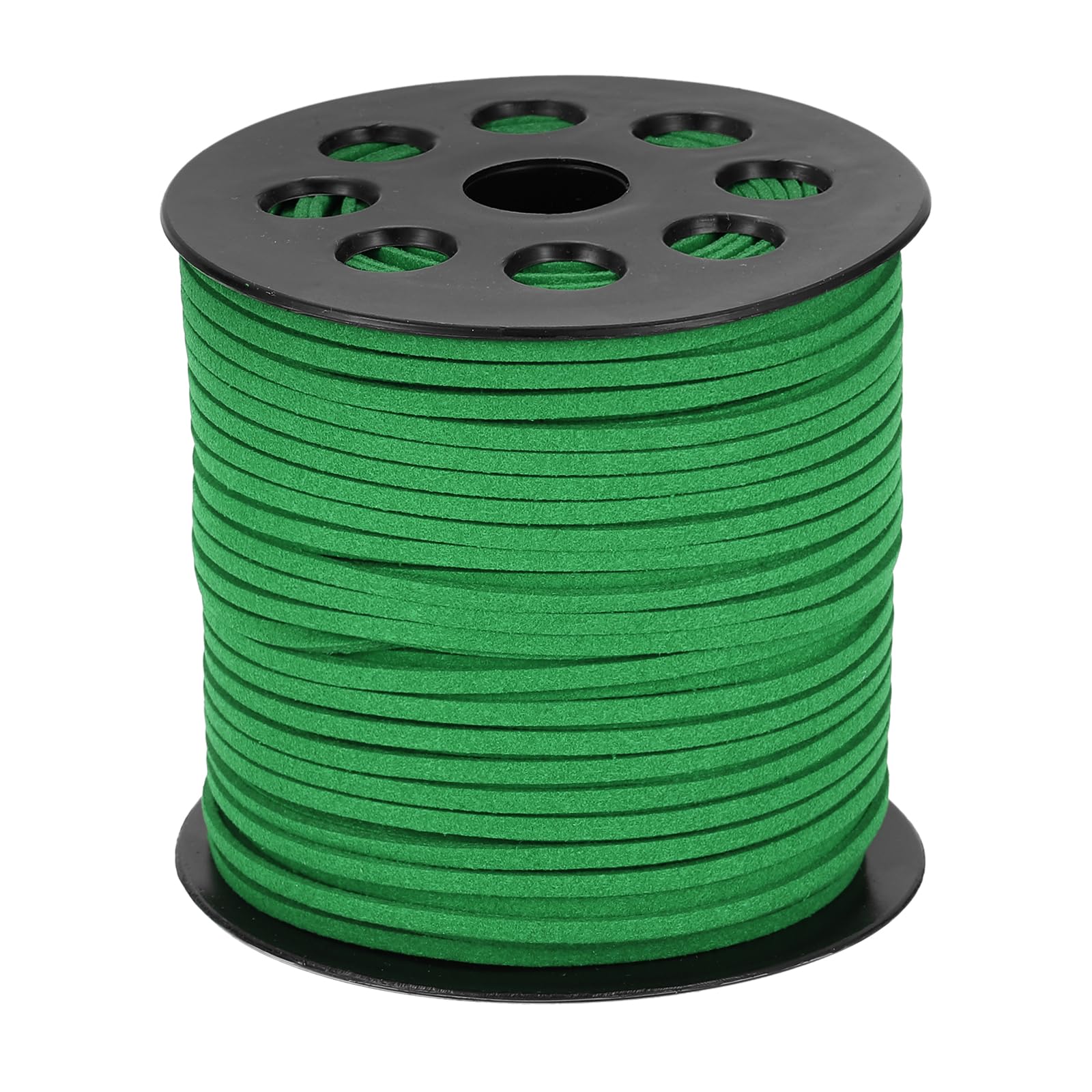 sourcing map 98 Yards x 0.1"(2.6mm) Faux Leather Cord, Flat Suede Cord Leather Strip Braiding String Lace for Jewelry Making Bracelet Necklace Beading Making DIY Crafts, Deep Green