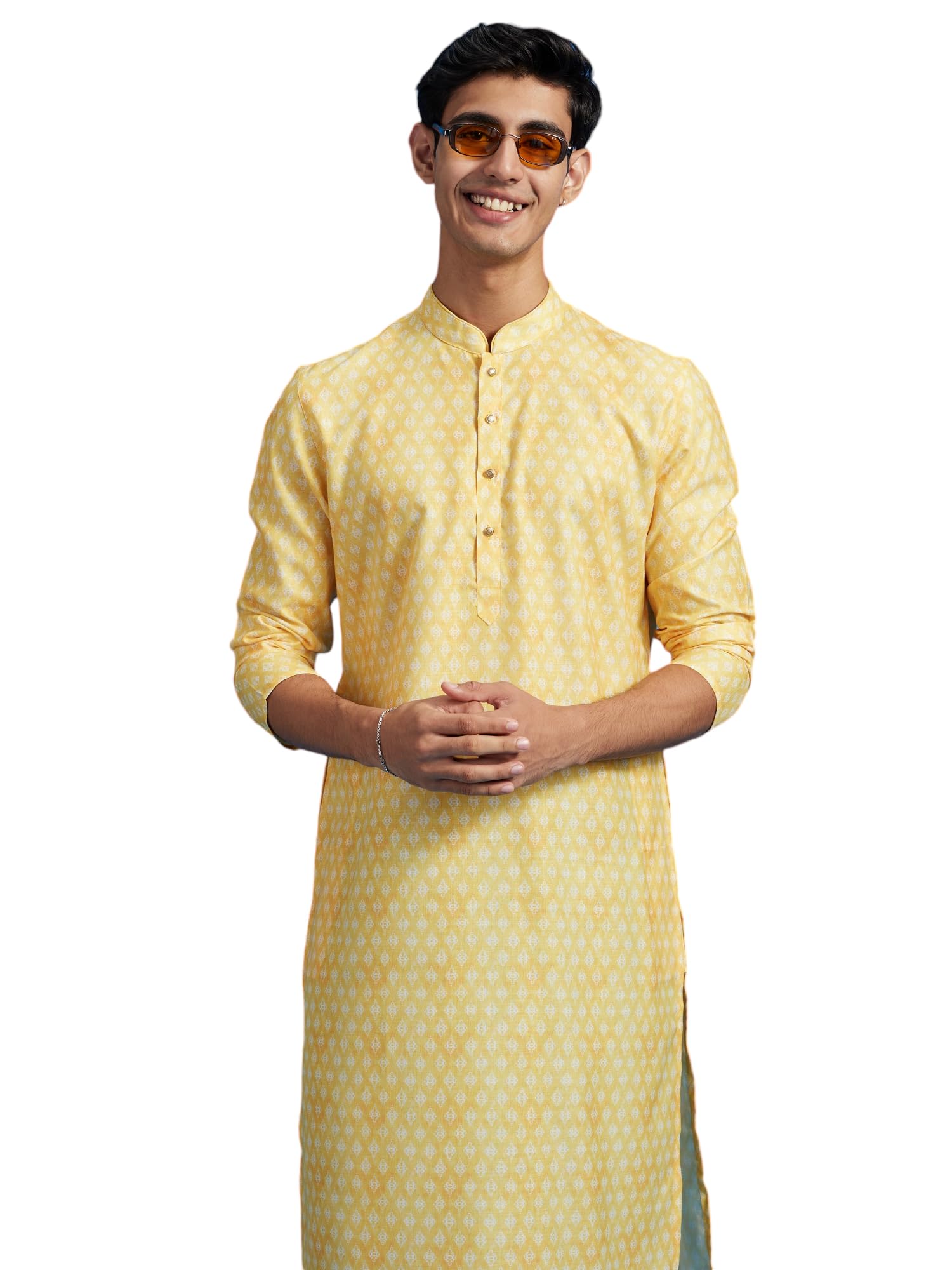 diwas by manyavar Men's Cotton Blend Printed Kurta (1pc)-picture-25
