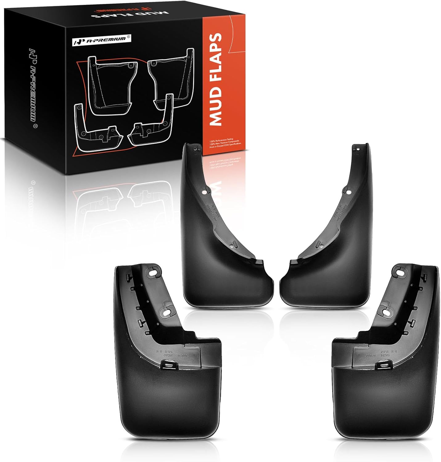 A-Premium Set of 4PCS Mud Flaps Splash Guards Mudguards Mudflaps with Hardware Kits Accessory Compatible with Toyota Corolla, (E90), 1988-1992, Sedan & Coupe, Black Color, Front LH RH and Rear LH RH