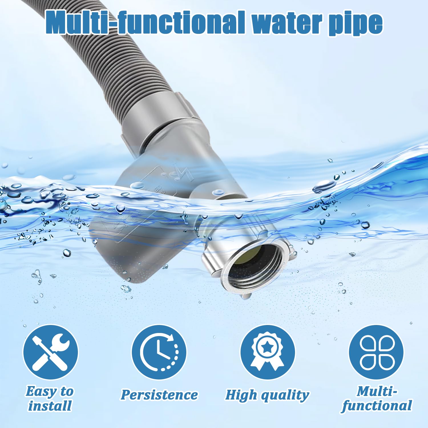 Aquastop Zulaufschlauch 1,8M Universal Einlassschlauch für Geschirrspüler, Universal Geschirrspülerschlauch, Kompatibel mit Miele Bosch Siemens AEG Electrolux Zanussi Beko LG 10499862 7638500