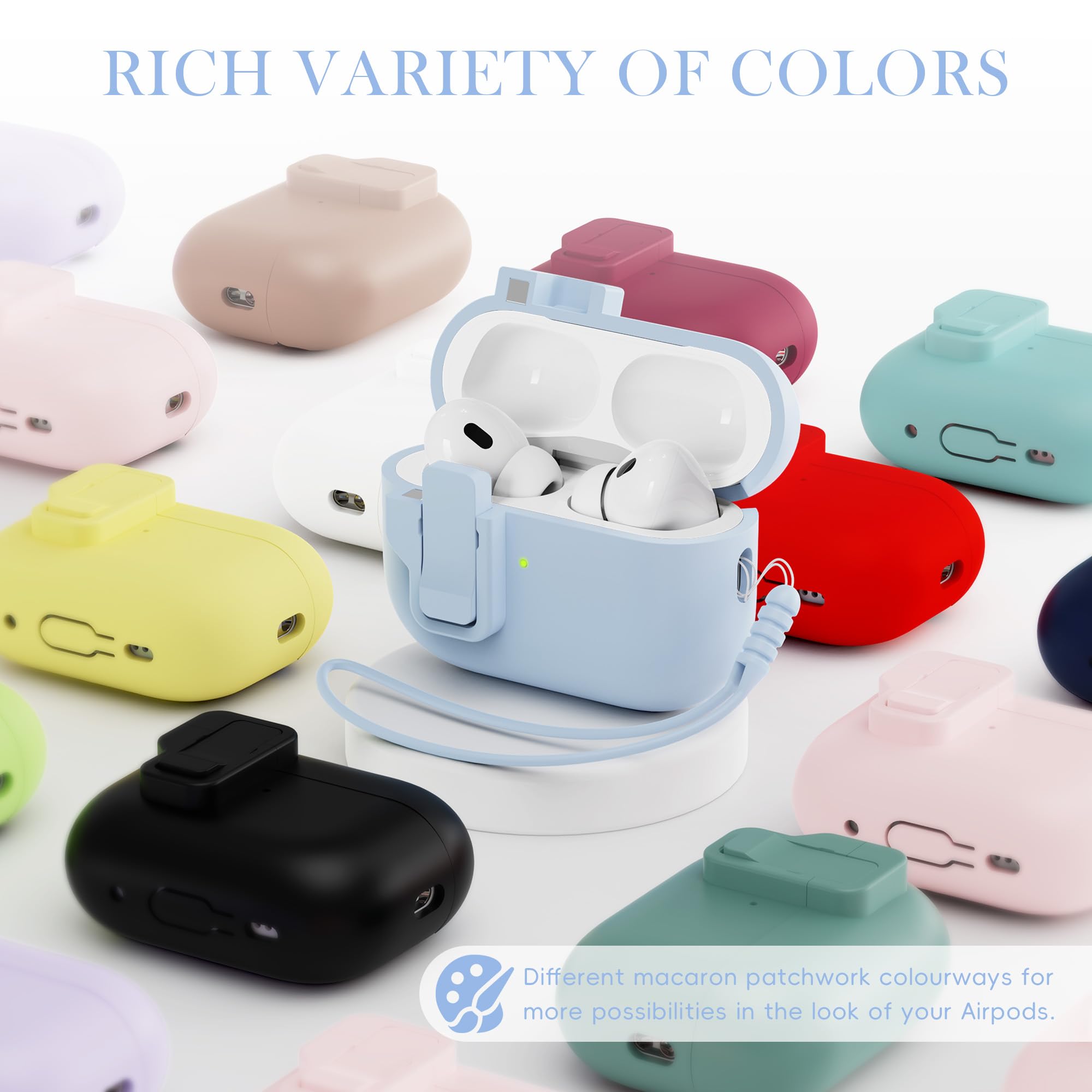 Coque De Protection Pour AirPods Pro 2 (et 1) Avec LED Visible - Design Player Rétro Gaming, Inclus Kit De Nettoyage