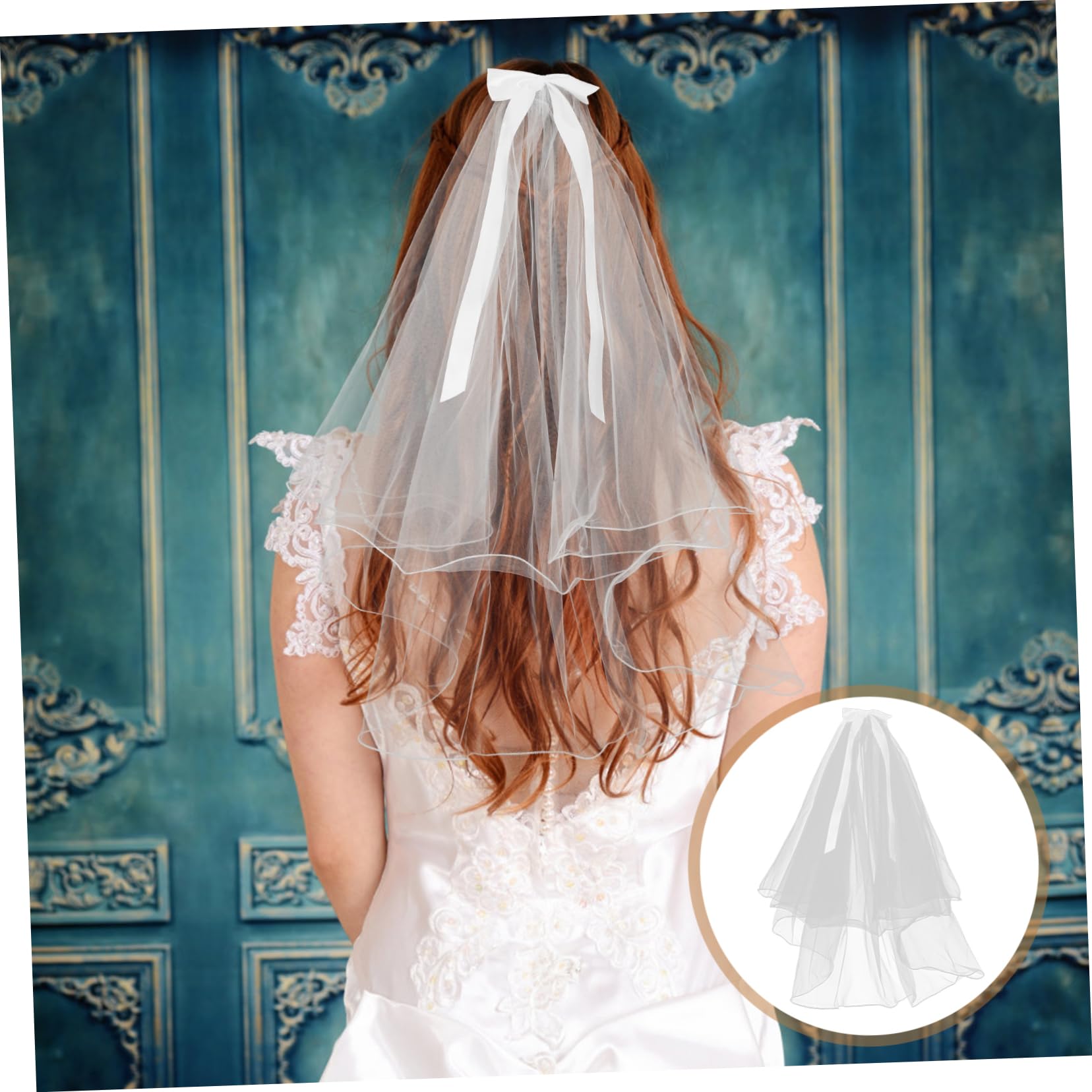 5stücke Hochzeits-brautschleier Mit Romantischem Doppel-bow-design Leicht Und Langlebig Für Braut-accessoires Und Besondere Anlässe