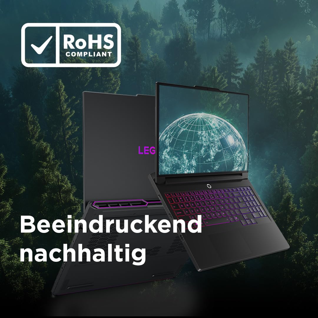 Lenovo Legion Pro 7 Gaming AI Laptop | 16" WQXGA OLED 240Hz Display | AMD Ryzen 9 9955HX3D | 32GB RAM | 1TB SSD | NVIDIA GeForce RTX 5080 | Windows 11 | QWERTZ | Schwarz | 3 Monate GamePass