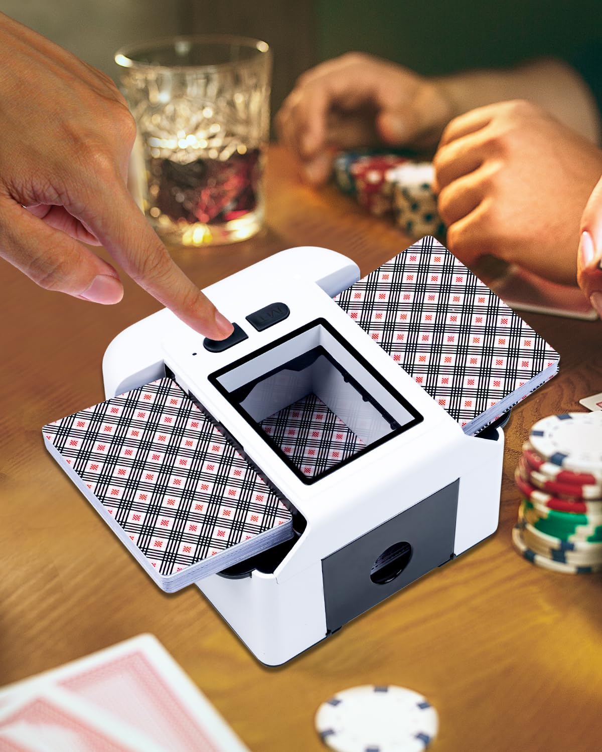 Mischia Carte Automatico Elettrico, Miscelatore ricaricabile per Carte da Gioco, Uno, Poker, modalità Auto e Manuale, forte capacità della batteria Lascia la tua notte di poker ancora più emozionante