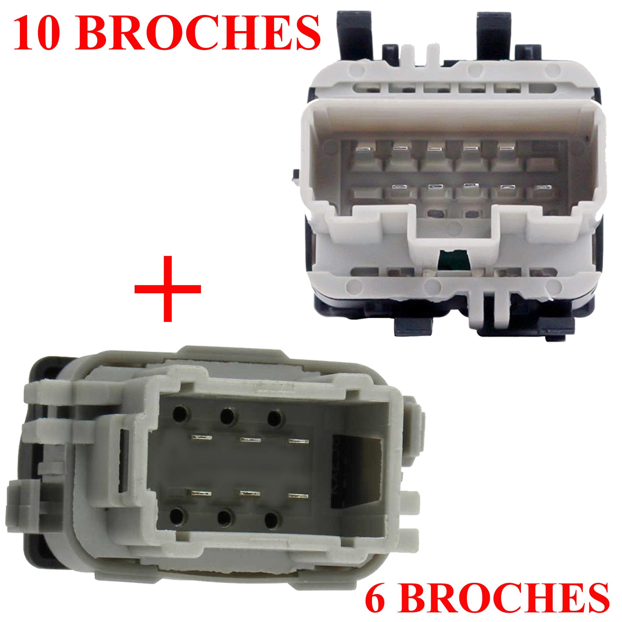 Partsline Double Bouton de Lève-Vitre Avant Gauche avec Bouton de Lève-Vitre Avant Droit compatible avec Espace 4, Mégane 2, Scénic 2 - Équivalent à 8200015088 8200315013