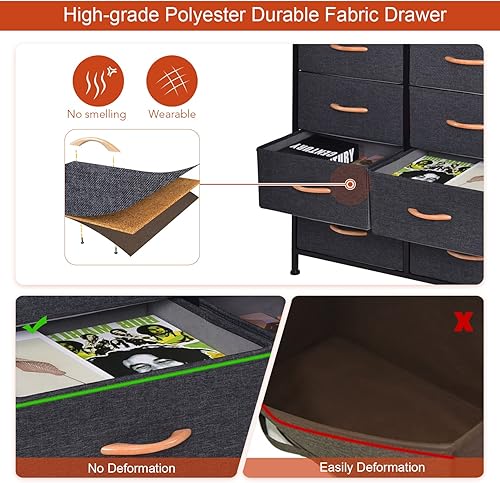 Miniatura 5 de WAYTRIM Cómoda de 4niveles de cajones anchos