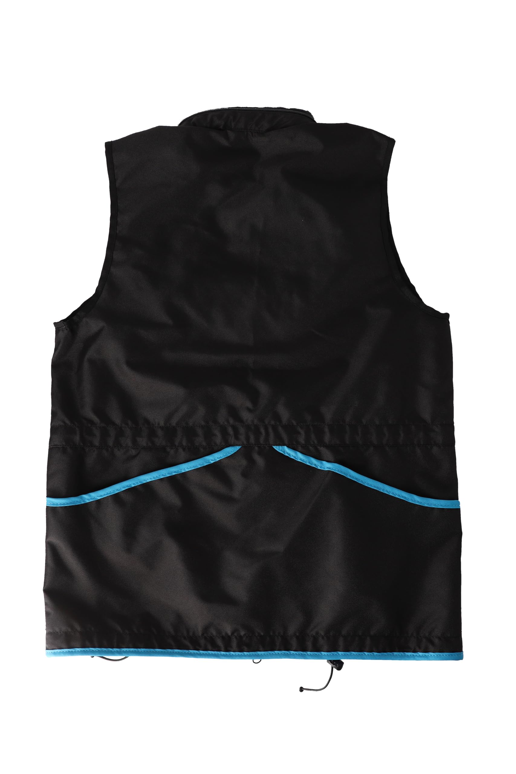 Chaleco de Entrenador de Perros Dingo Waldemar Rutkowski con Dos Bolsillos con Cremallera, 2 Bolsillos Abiertos, Capucha, Ajustable, Entallado, Impermeable, Negro con Ribete Azul - Talla S (16422)