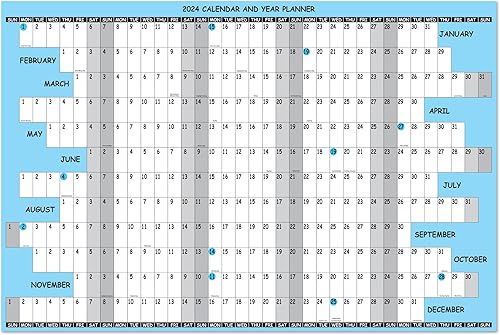 Miniatura 1 de Calendario de pared 2024 grande, planificador de pared anual anual mensual de 12 meses, tamaño 24 x 36 pulgadas