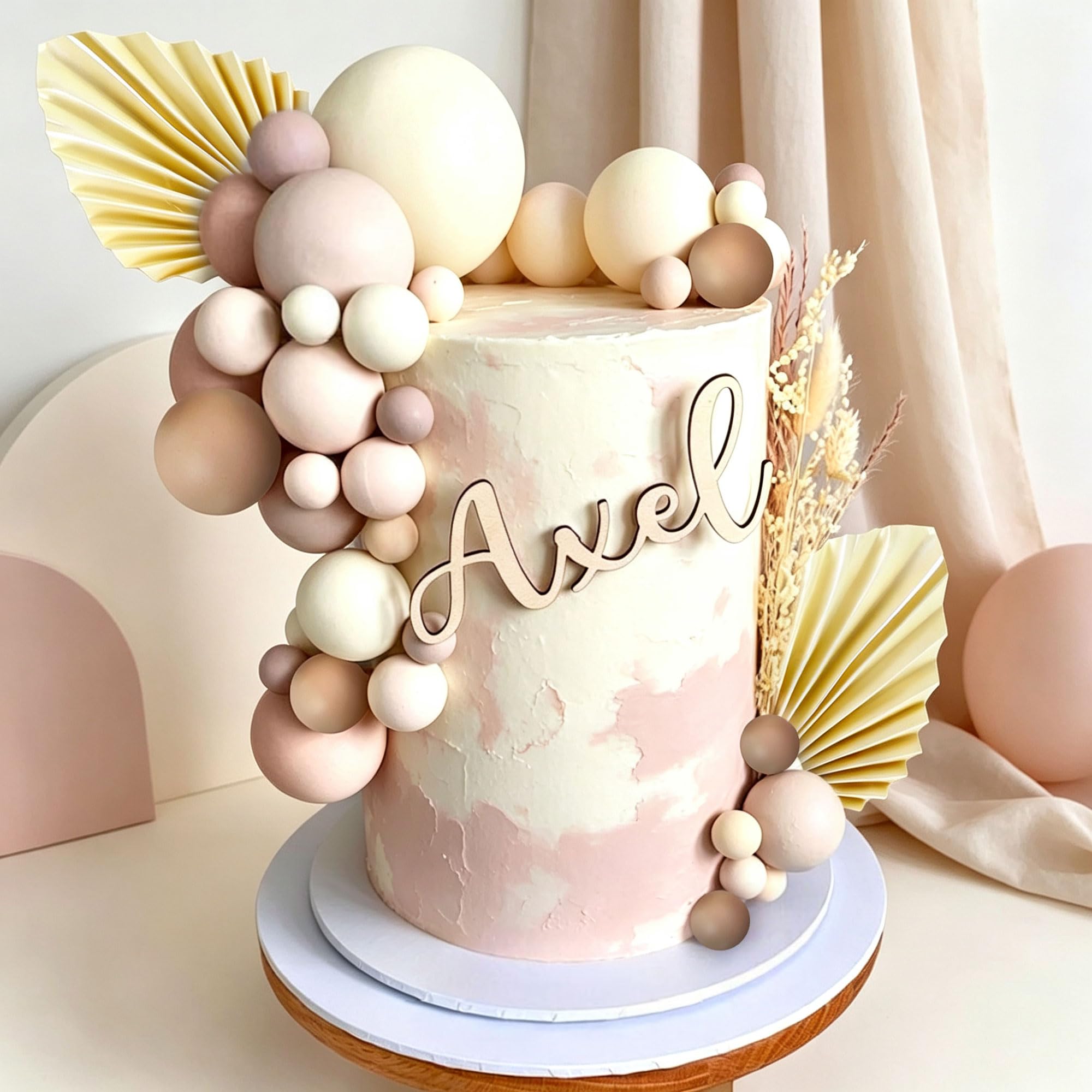 LaVenty 27 PCS Boho Cake Decorations Birthday and Wedding Party