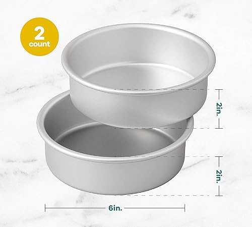 Miniatura 3 de Wilton Juego de moldes para tartas de aluminio pequeños y altos, de 2 x 6 pulgadas, 2 piezas y espátula para glaseado, 13 pulgadas, espátula para