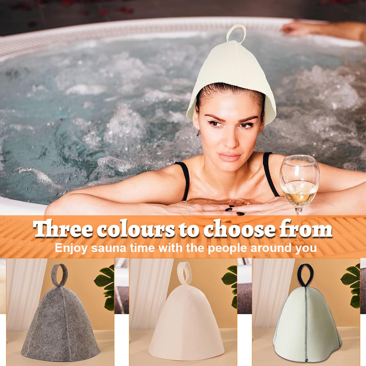 Pack De 3 Bonnets De Sauna En Laine - Protection Thermique Confortable Pour Homme Et Femme