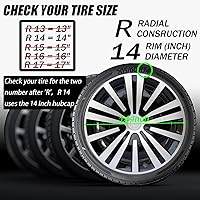 Vista 2 de Tapacubos de repuesto universal R14 para llanta, accesorios exteriores de material ABS, accesorios exteriores a presión para automóvil, camión, SUV