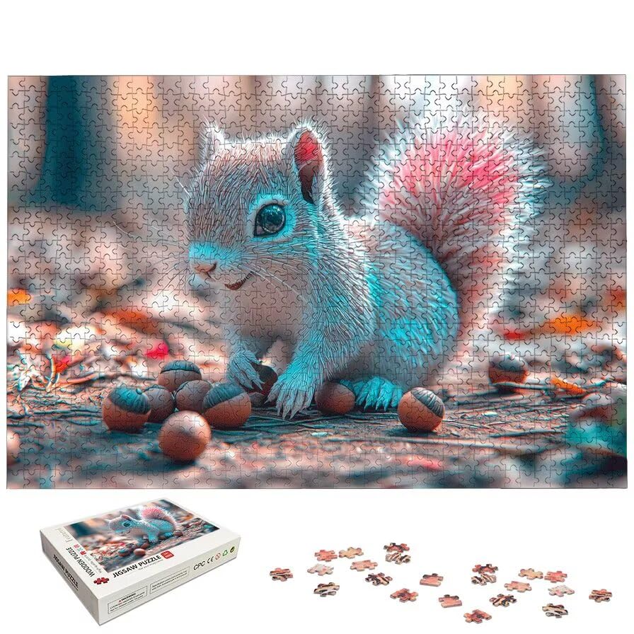 Puzzle 4000 Piezas, Puzzle Ardilla con Caja Regalo, Animal Puzzles 4000 Piezas Adultos, Medidas: 140 x 87 cm, Rompecabezas Adultos de Madera, Rompecabezas para Decoración Hogar, Regalo Mujer, -6686