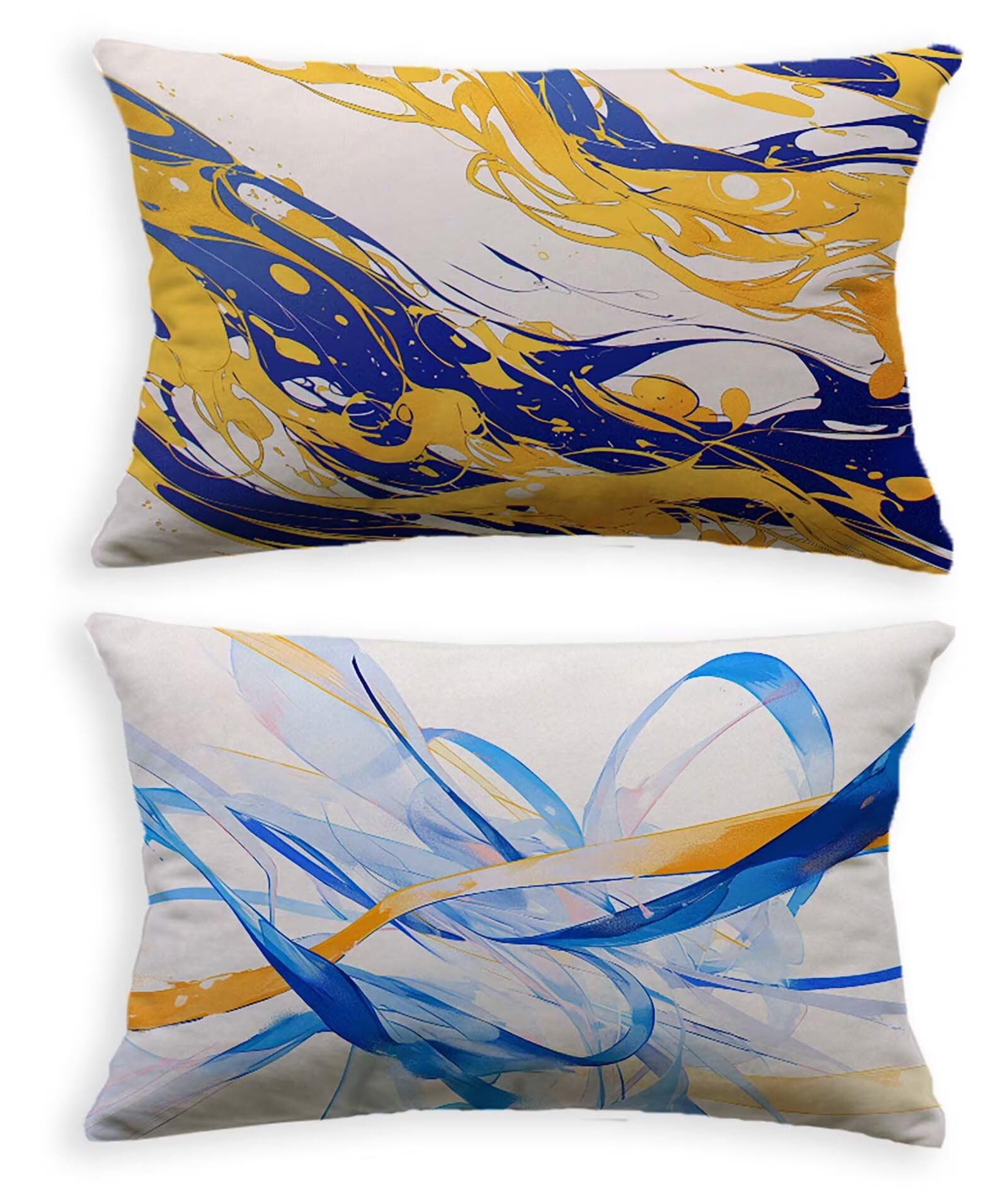 Housse de coussin 60x90 cm en velours abstrait pour canapé | Lot de 2