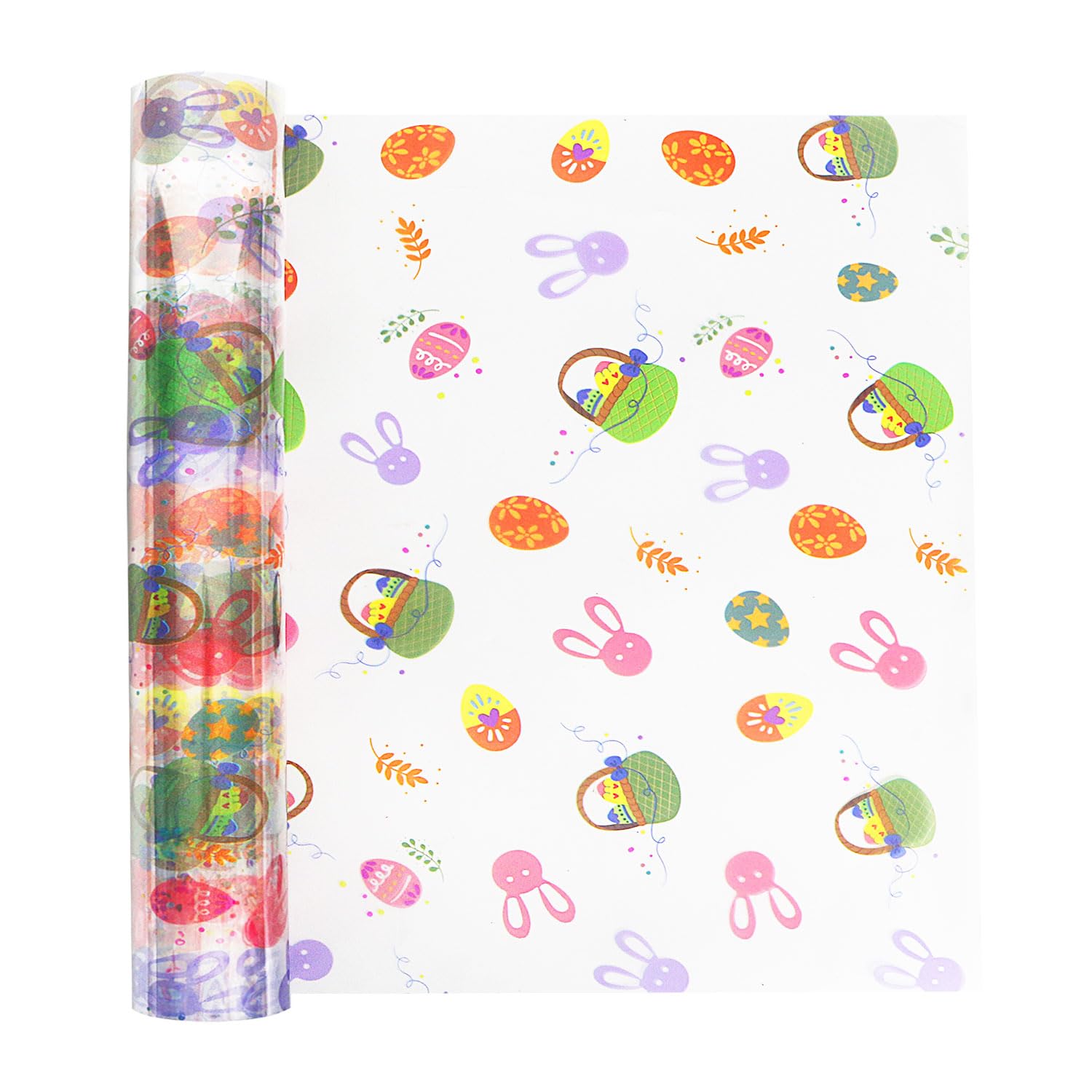 JOYIT 100ft Cellophane Wrap Roll with Egg (35 in x 100 ft) - 3 Mil Thick Wrapping Paper Roll, Cellophane Bags for Baskets, Candy Gift Wrapping
