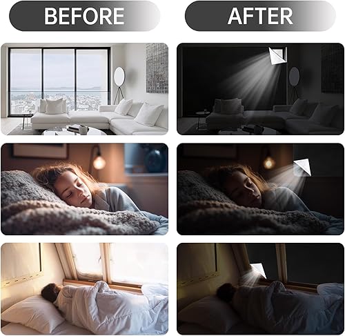 Miniatura 4 de Persianas opacas portátiles para ventanas de dormitorio, 100% opacas, de 79 x 57 pulgadas, aislamiento térmico, cortinas opacas con calcomanías y