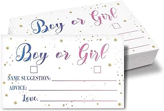 Gender Reveal Games, Moon and Stars Themed Gender Reveal Voting Cards, Baby Shower Game for Boy or Girl, Name Suggestion Cards, Gender Reveal Baby Shower Party Favors Supply Decor, Pack of 50(B01)