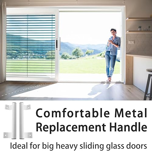 Miniatura 10 de Manija de repuesto para puerta corredera de metal de 8 pulgadas, paquete de 2 manijas de puerta de patio, accesorios de aleación de aluminio para
