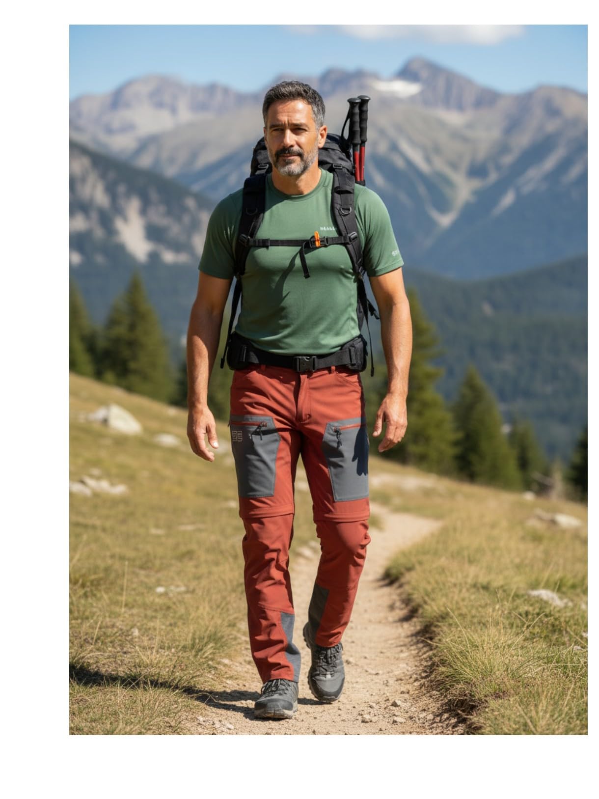 Maul Eiger Alpin męskie spodnie outdoorowe typu T-Zipp-Off, elastyczne, oddychające i szybkoschnące spodnie trekkingowe do wędrówek i aktywności na świeżym powietrzu.