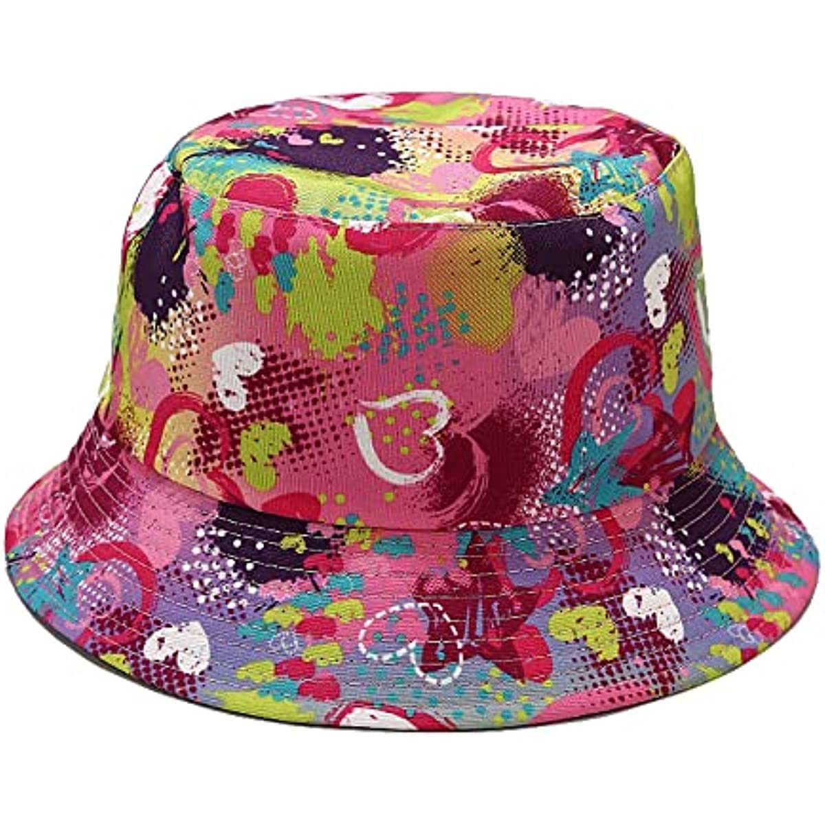 DRESHOW Sombrero de Pescado Sombrero del Cubo Pescador Patrón Sun Plegable Sombrero Playa Sombrero para Mujeres Hombres