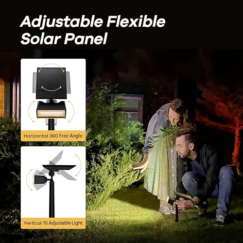 Miniatura 9 de Consciot Focos solares blancos fríos para exteriores, del atardecer al amanecer, 600 lúmenes, 3000 K, 360 , ajustables a 360, impermeables, 3
