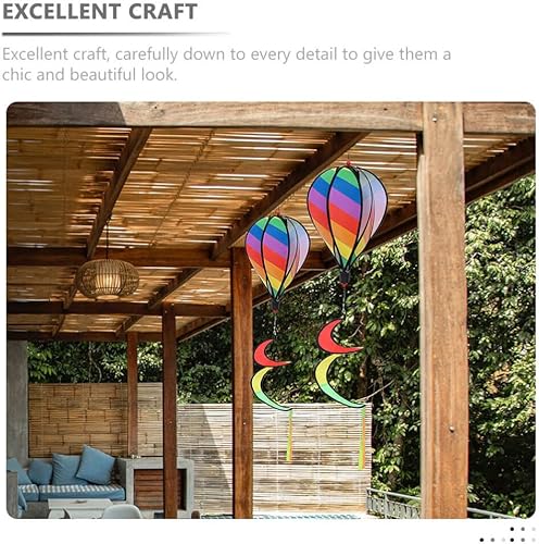 Miniatura 6 de Cabilock Decoración de boda, decoración de boda, decoración al aire libre, 3 piezas, globos de aire caliente, arcoíris, calcetines de viento