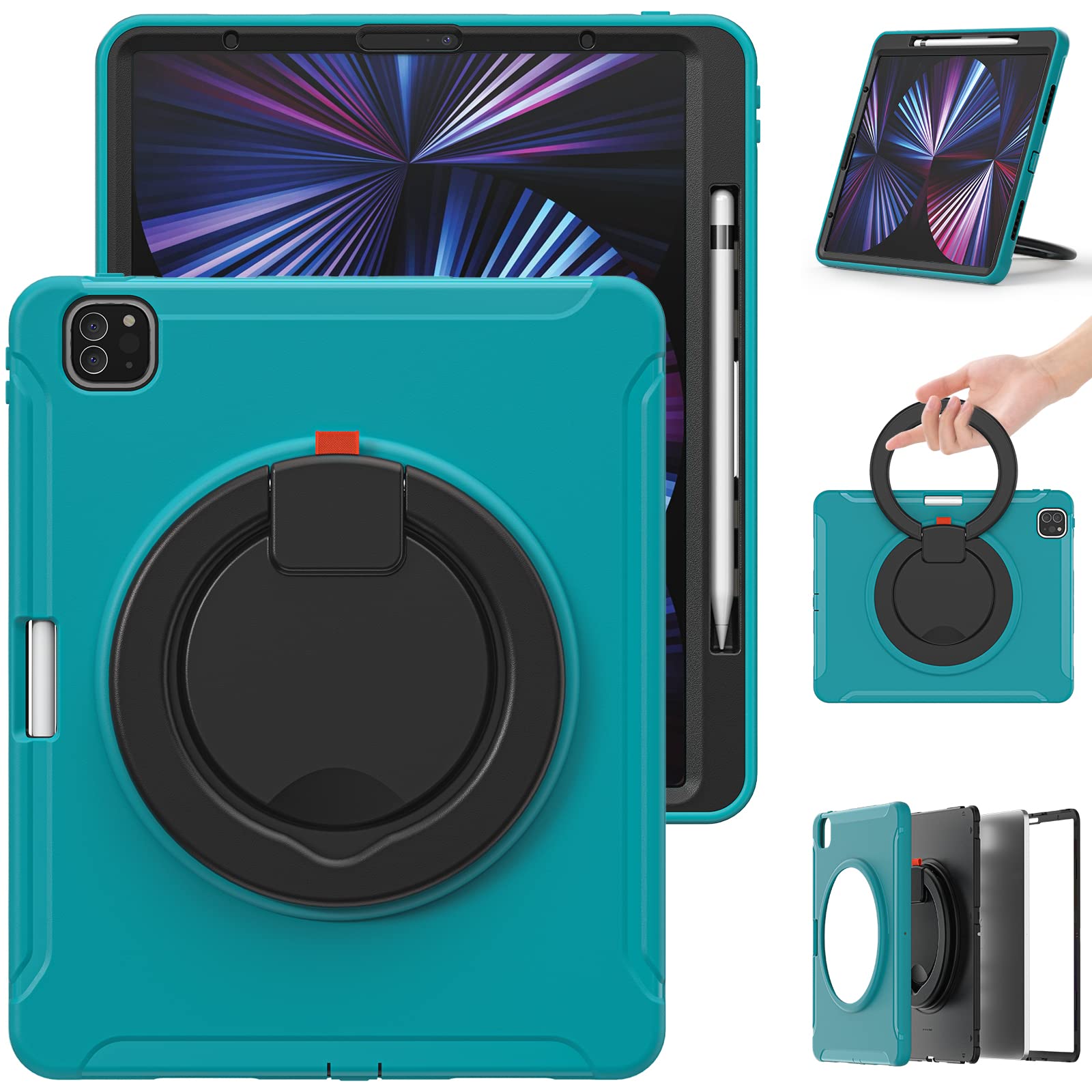 Funda iPad Pro 12.9 robusta antichoque de 6ª generación con protector 8