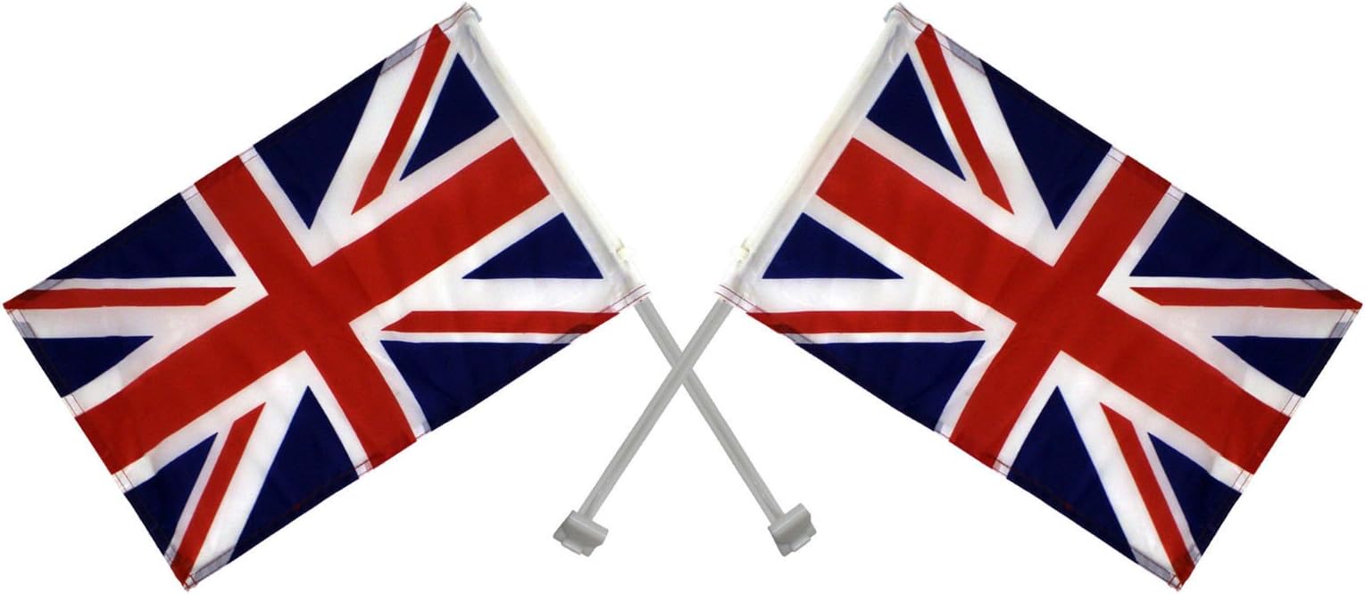 Two-Pack Union Jack British UK Car Flags Flag Souvenir! Souvenir / Speicher / Memoria! Perfect for Outdoor and Indoor Use! Memorable and Stylish! Drapeau / Flagge / Bandierailla / Bandera!